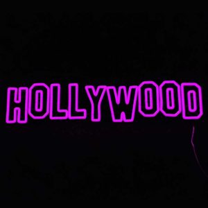 Hollywood neon sign