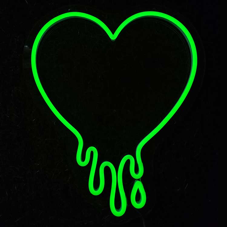melting heart neon sign